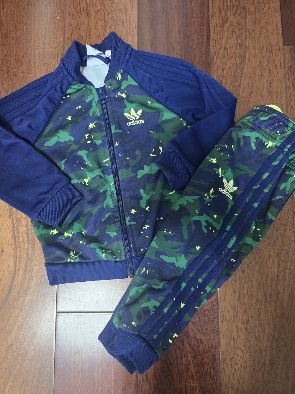adidas Kids' Navy Green Camo Tracksuit
